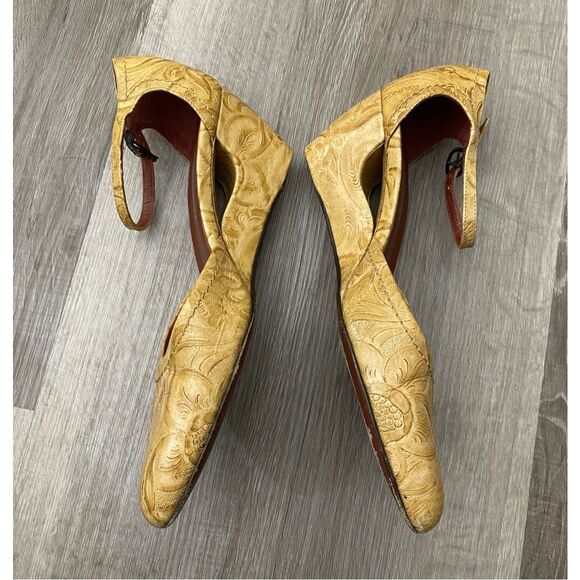 Donald J Pliner Womens Brown Buckle Ankle Strap Wedge Pump Heels Size 8M - Picture 9 of 16